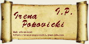 Irena Popovicki vizit kartica